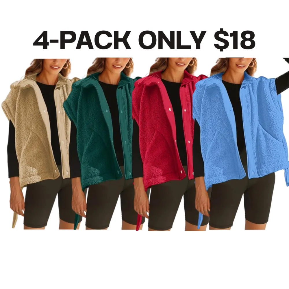 Women's Warm Fleece Button Down Vest