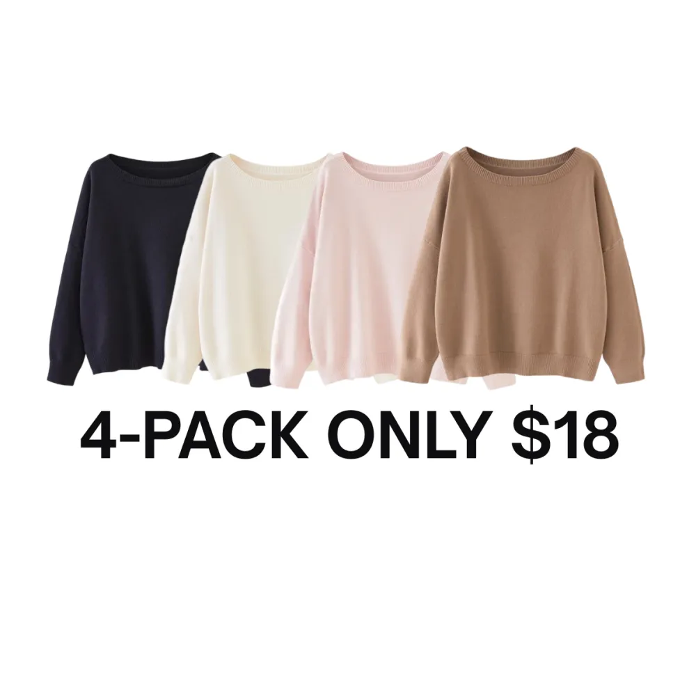 Women's Plain Scoop Neck Sweater