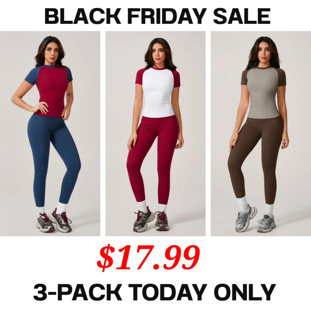 🖤Black Friday Sale🖤Women's Color-Block Athletic Set