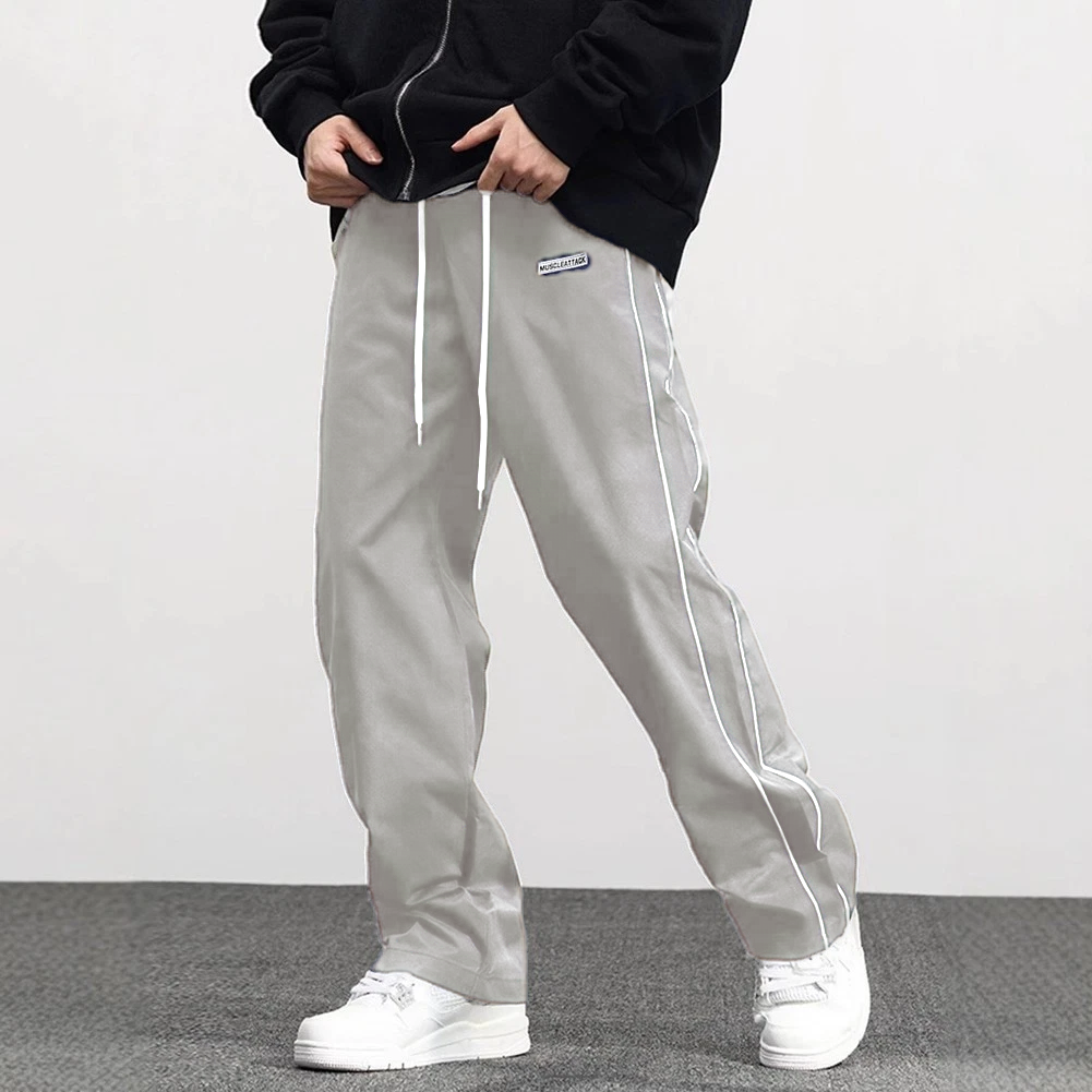 Solid Color Trousers with Drawstring for Men Suitable for Various Occasions