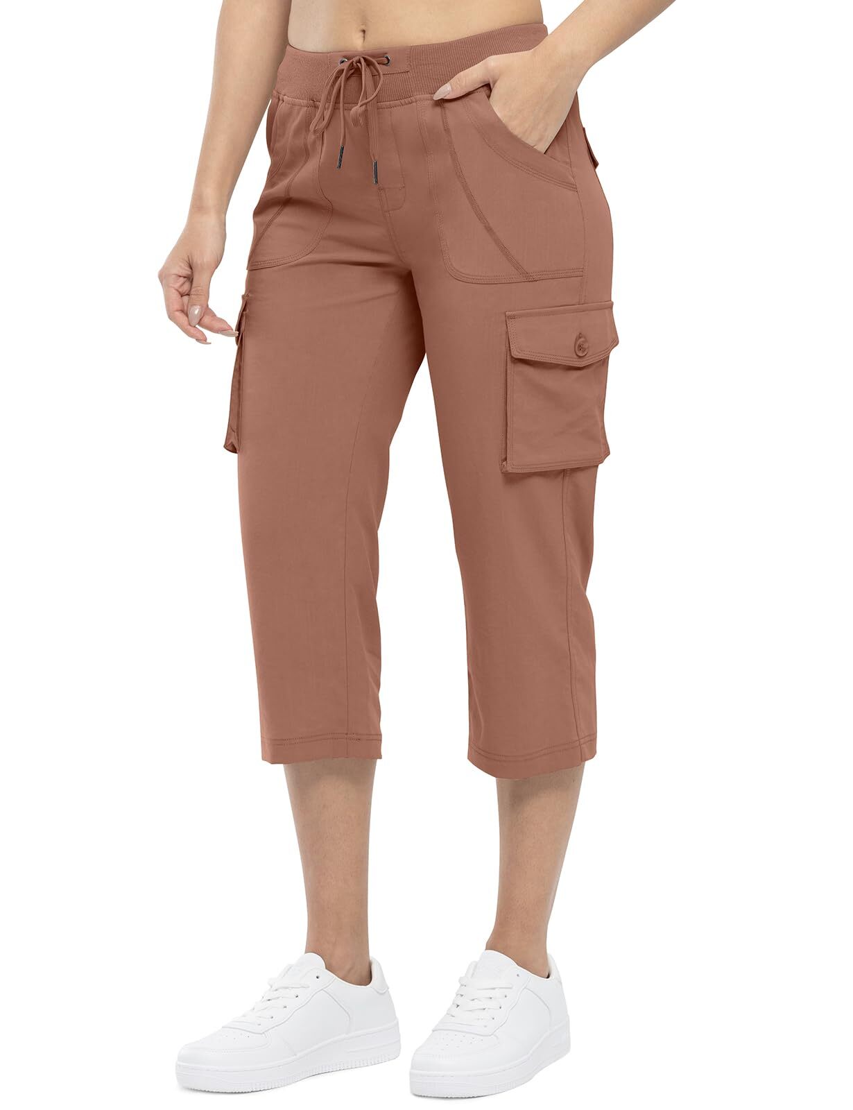 🔥Last day promotion!Women’s Loose Fit Lightweight Capri Cargo Pants – Casual 3/4 Trousers with 6 Pockets