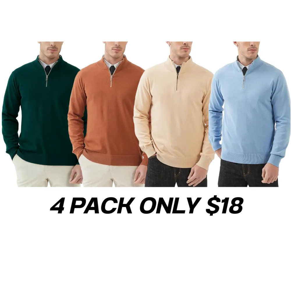 🔥Last Day 95% OFF🔥Men's Quarter Zip Knit Sweater