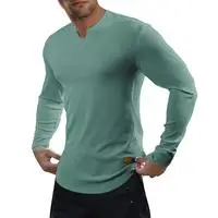 Men's V-Neck Long Sleeve Muscle Shirt