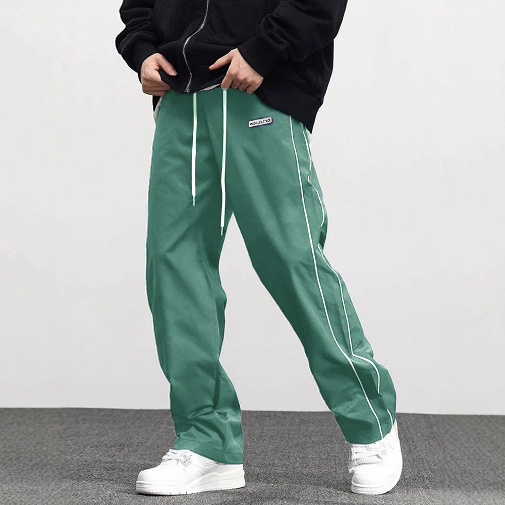 Solid Color Trousers with Drawstring for Men Suitable for Various Occasions