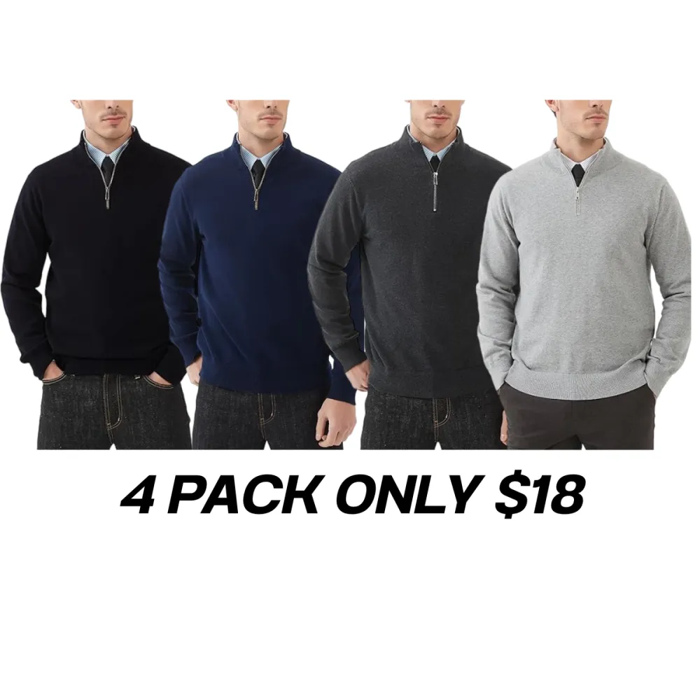 🔥Last Day 95% OFF🔥Men's Quarter Zip Knit Sweater