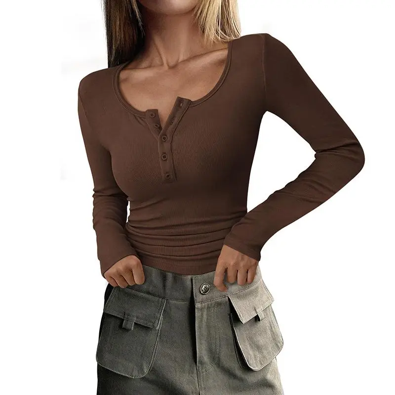 Women's Long Sleeve Henley Shirt