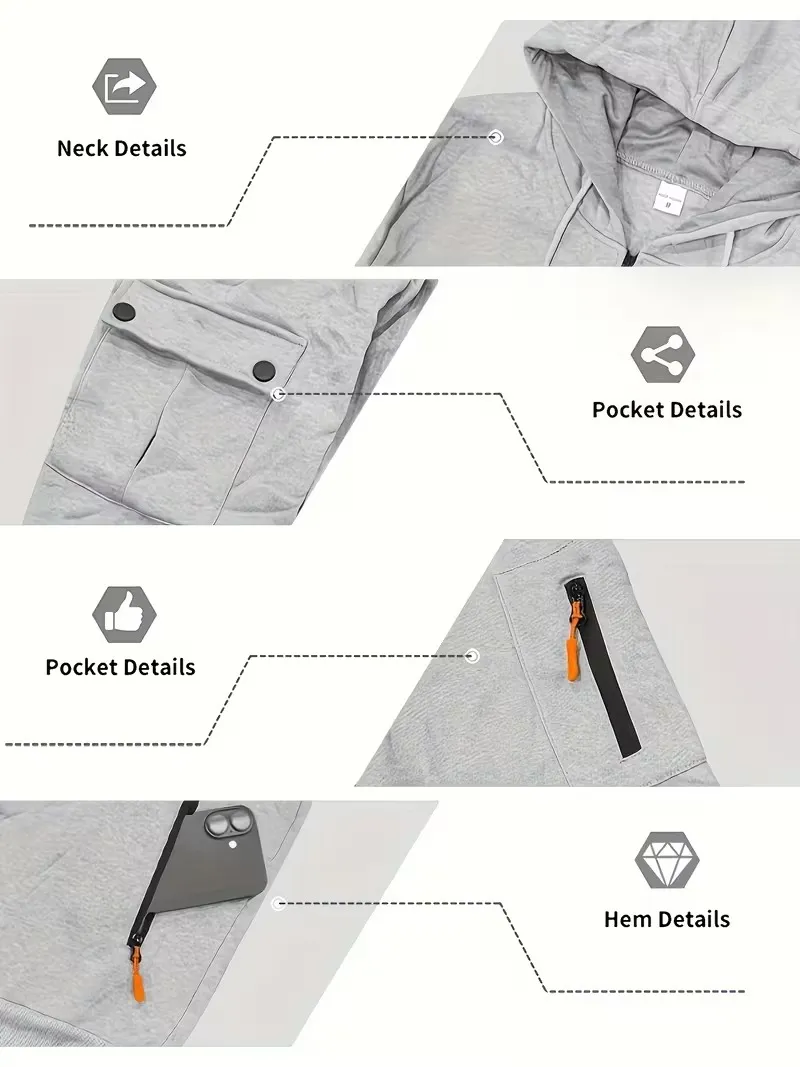🔥Clearance sale!Men's Winter Fleece-Lined loose Casual Workwear Outfit with Multi-Pocket Jacket & Pants
