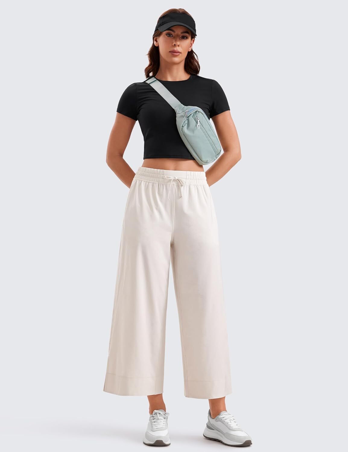 Lightweight Wide Leg Cropped Pants for Women 25