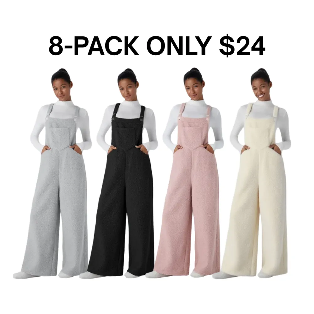 Women's Pockets Casual Teddy Overalls