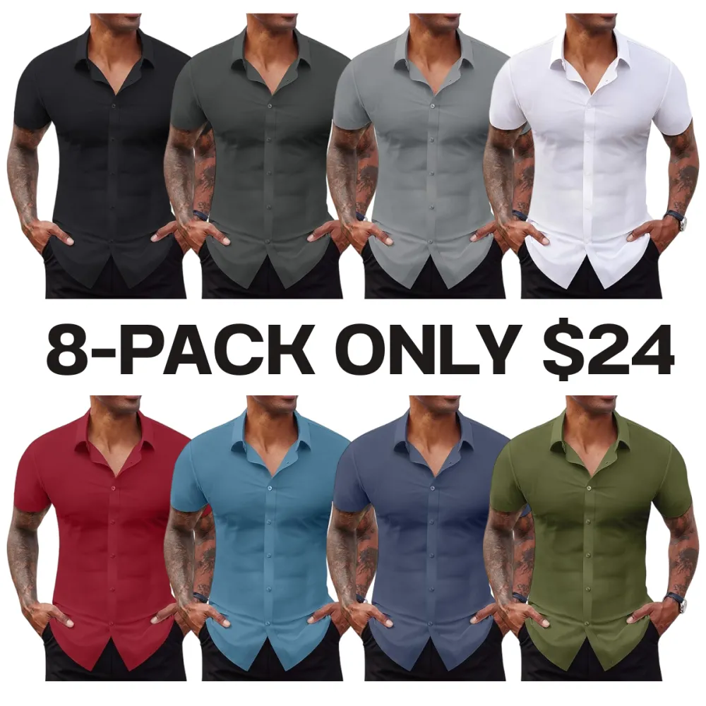 Men’s Short Sleeve Stretch Dress Shirt