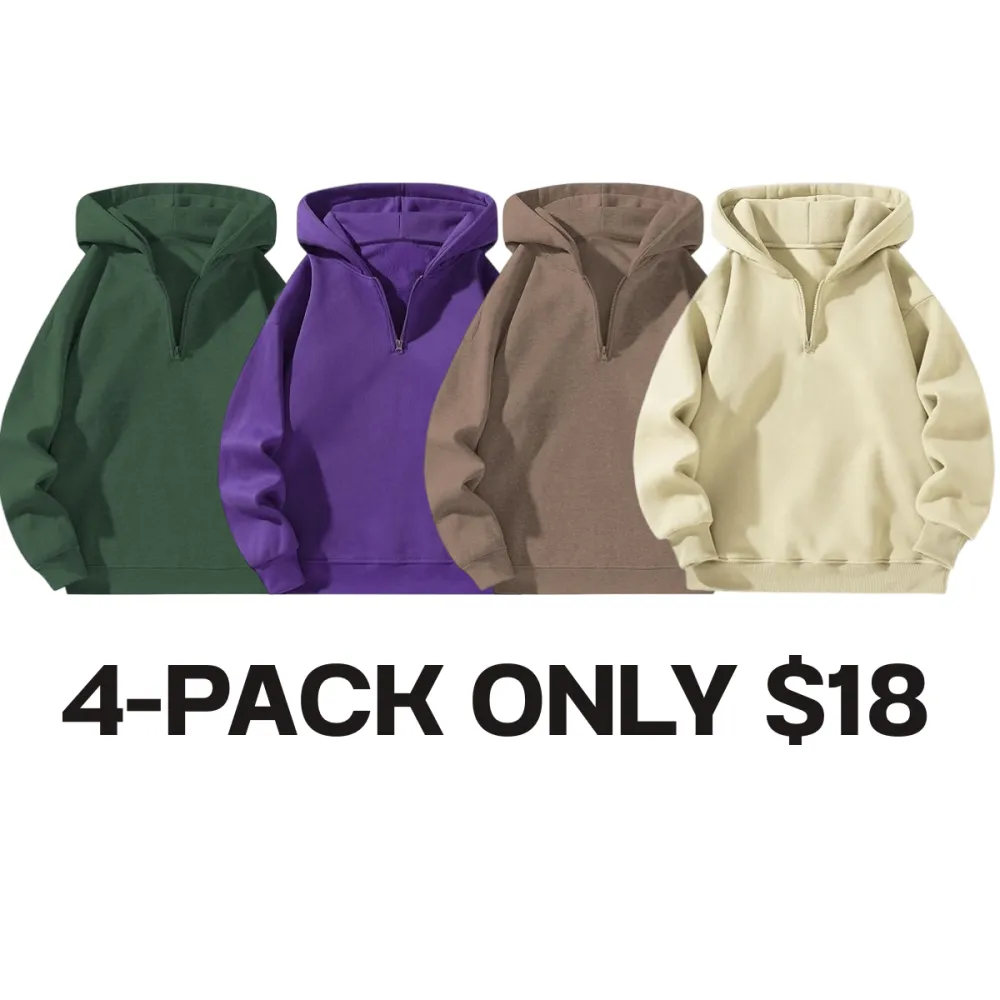 Men’s Plain Half Zip Hoodie