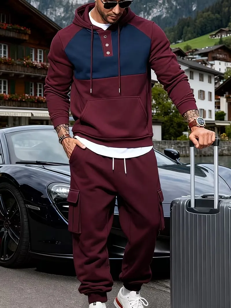 🔥Clearance sale!Men's Winter Fleece-Lined loose Casual Workwear Outfit with Multi-Pocket Jacket & Pants