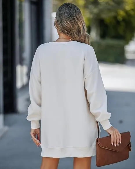 Women’s Zipper Slit Sweatshirt Dress
