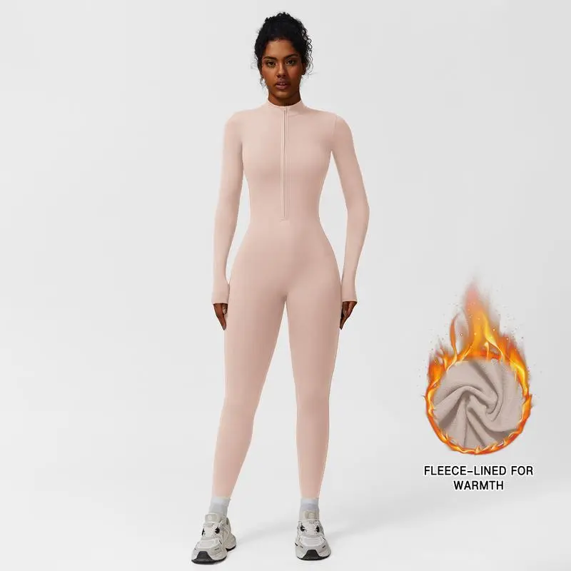 Women’s Solid Zip-Up Skiing Jumpsuit