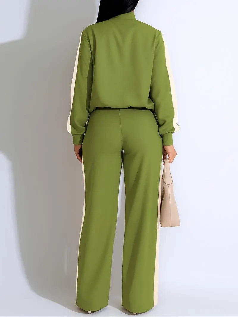 🔥Last Day Promotion🔥Women's Patchwork Top & Wide Leg Pants Set
