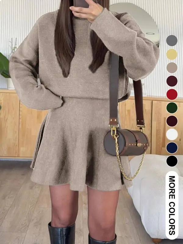 Women's Half-High Neck Knit Dress