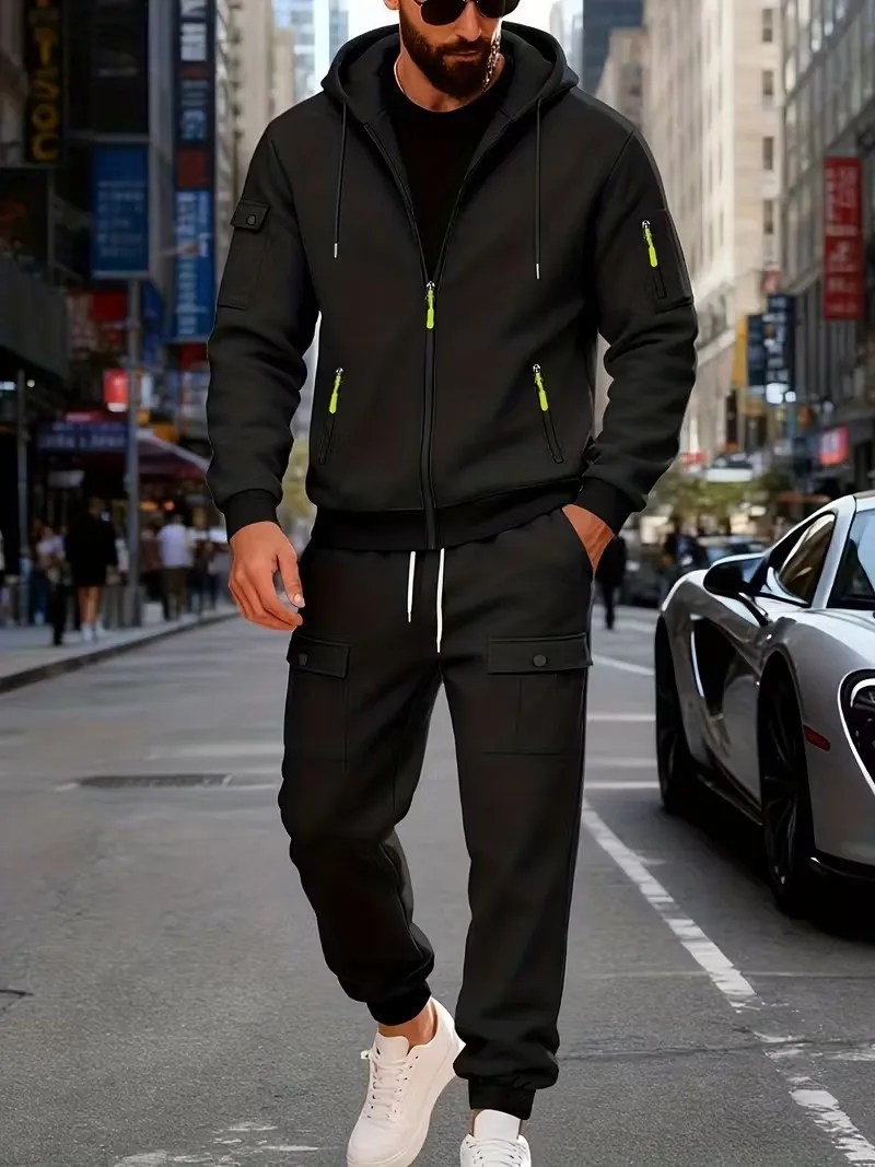 🔥Clearance sale!Men's Winter Fleece-Lined loose Casual Workwear Outfit with Multi-Pocket Jacket & Pants