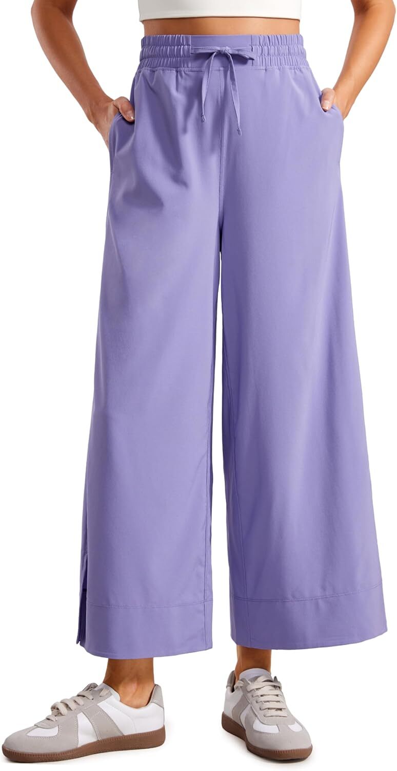 Lightweight Wide Leg Cropped Pants for Women 25