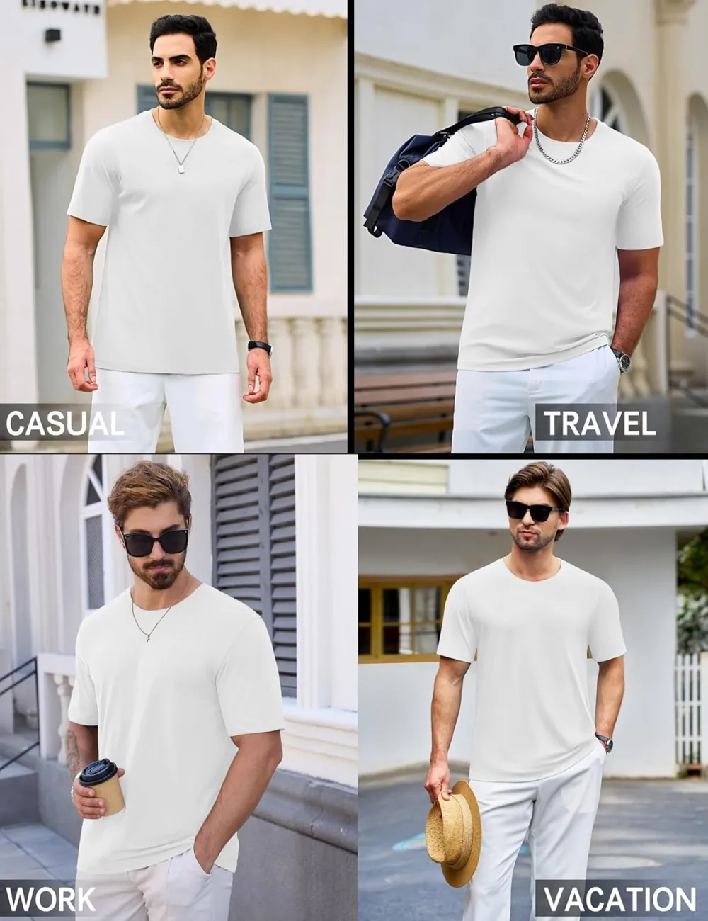 Men's cotton short-sleeved shirt