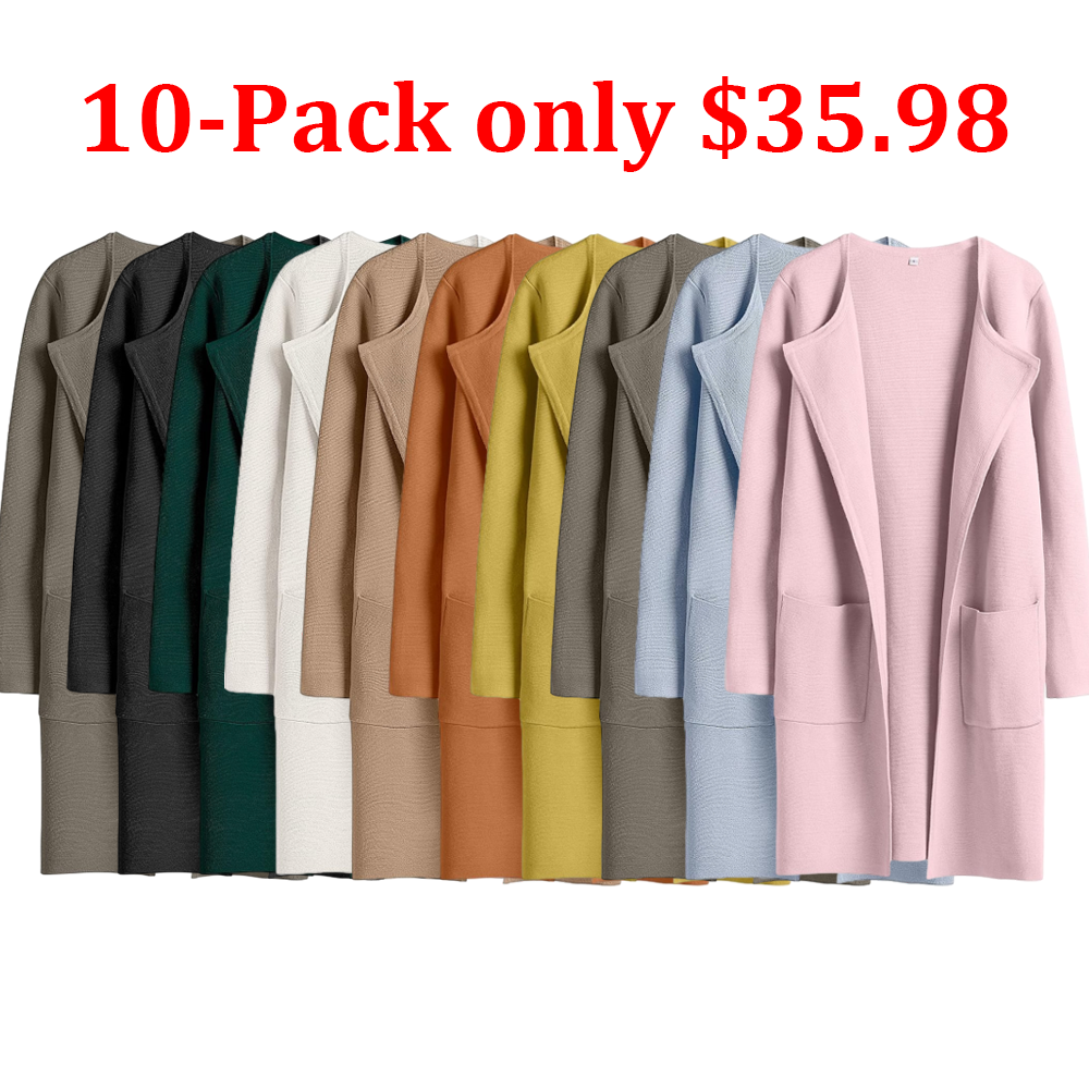 Women's Open Front Knit Lightweight Cardigan Casual Long Coatigan Sweater Lady Jacket Coat 2024 Fall Outerwear