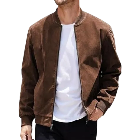 Men's Suede-Trimmed Stretch Jacket