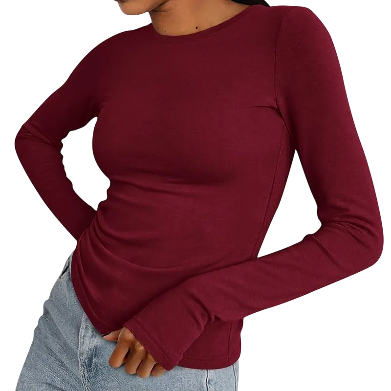 🔥Last Day 95% OFF🔥Women's Slim Fit Long Sleeve Crew Neck Top