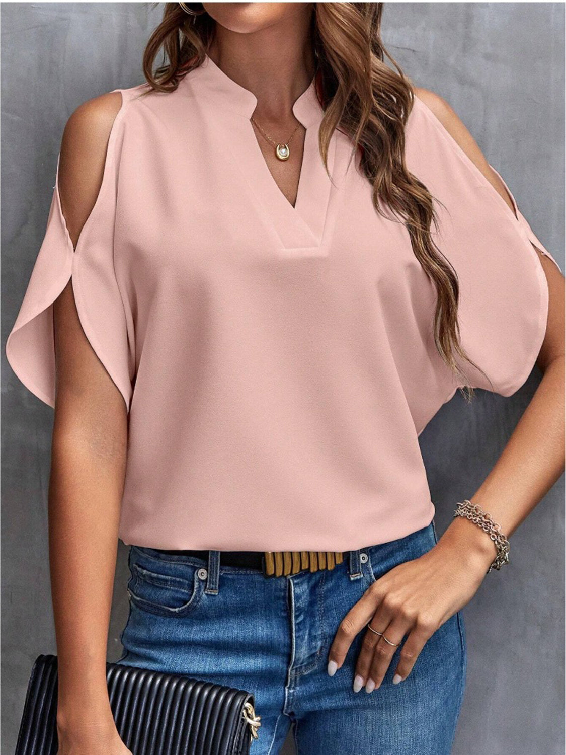Women's Solid Color Basic Casual Fitted T-Shirt, Short Sleeve Off-Shoulder Top, Commuter Wear, Stylish, Minimalist and Comfortable Ladies' Tee