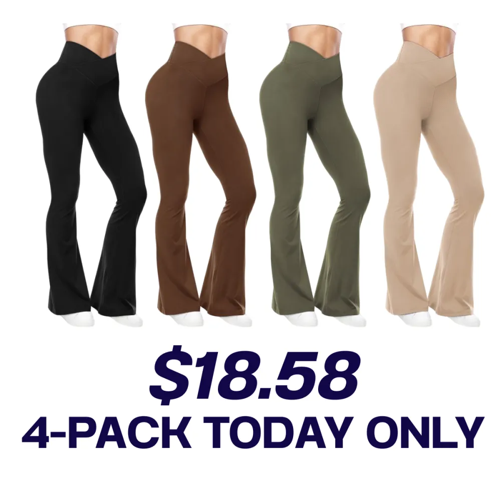 🔥Last Day 95% OFF🔥Women's Crossover High-Waist Wide Leg Yoga Pants