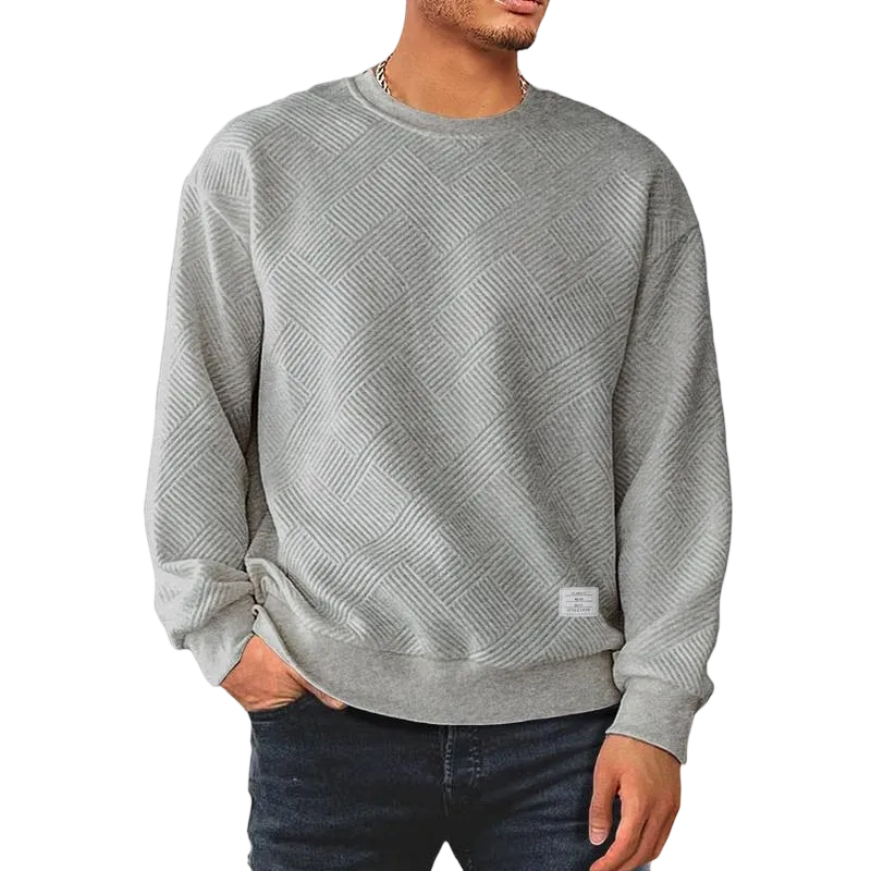Men's Geometric Texture Crewneck Sweatshirt