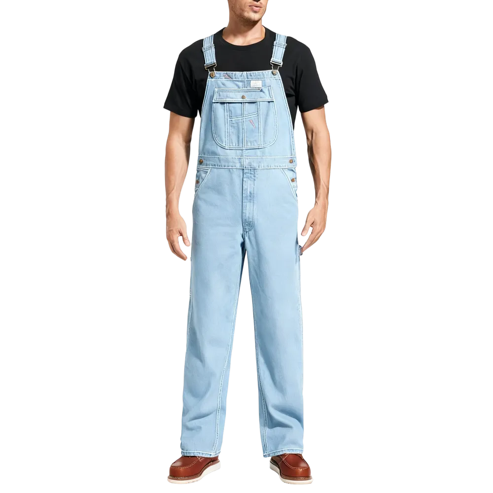 Men's Denim Overalls with Adjustable Straps
