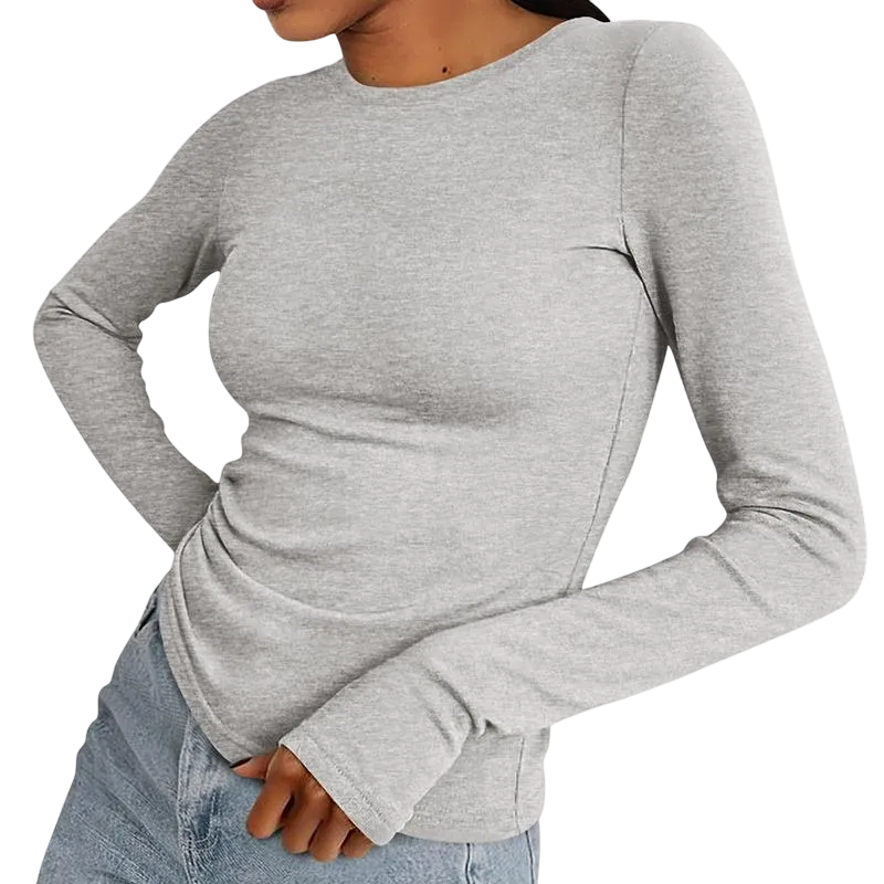 🔥Last Day 95% OFF🔥Women's Slim Fit Long Sleeve Crew Neck Top