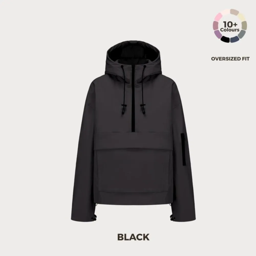 Women's Waterproof Fall Half-Zip Oversized Hoodie Jacket