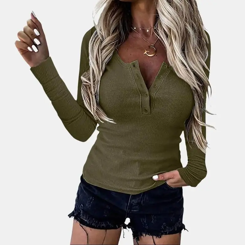 Women's Long Sleeve Henley Shirt