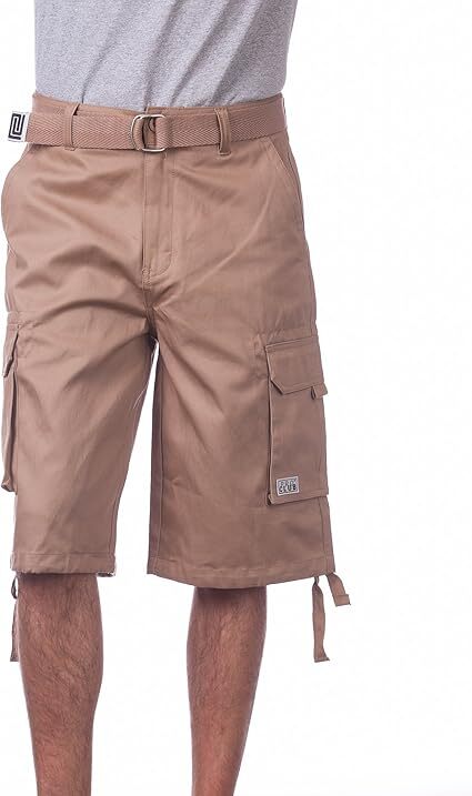 Men's Cotton Twill Cargo Shorts with Belt