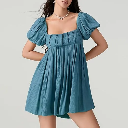 Women's Y2k Puff Sleeve Mini Dresses