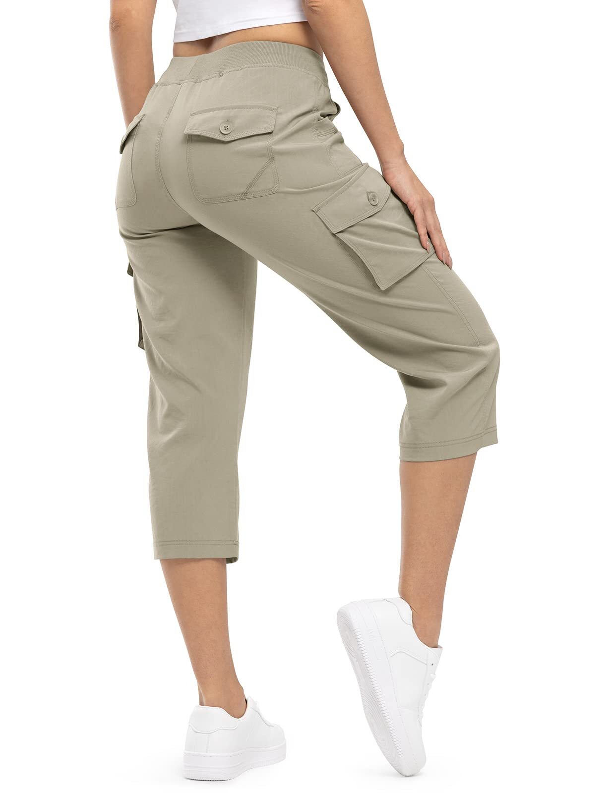 💝Last Day Promotion-⏰Women’s Cargo Capri Lightweight Hiking Pants 6 Pockets Quick Dry Casual Outdoor Trip Loose Shorts
