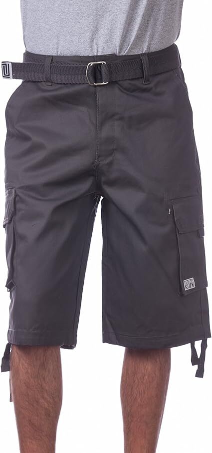 Men's Cotton Twill Cargo Shorts with Belt