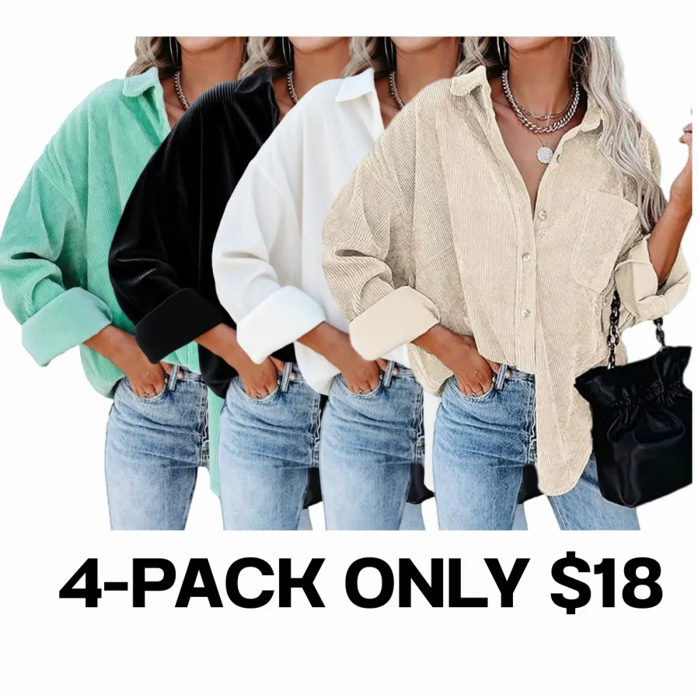 Women‘s Button Down Corduroy Shirt Jacket
