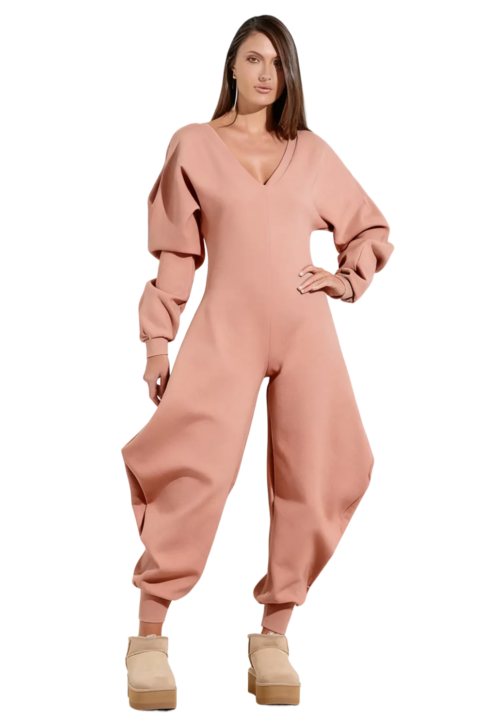 Women's Cozy Sweatshirt Jumpsuit