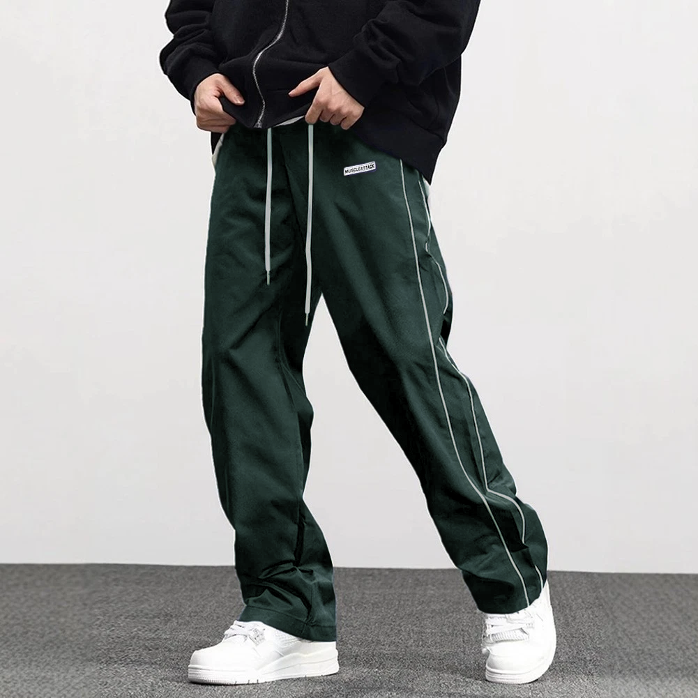 Solid Color Trousers with Drawstring for Men Suitable for Various Occasions