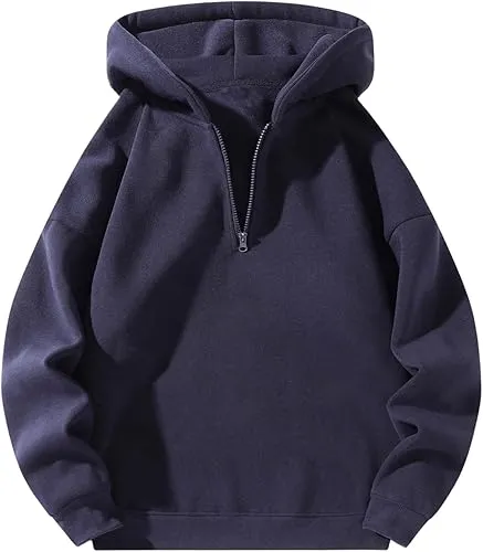Men’s Plain Half Zip Hoodie