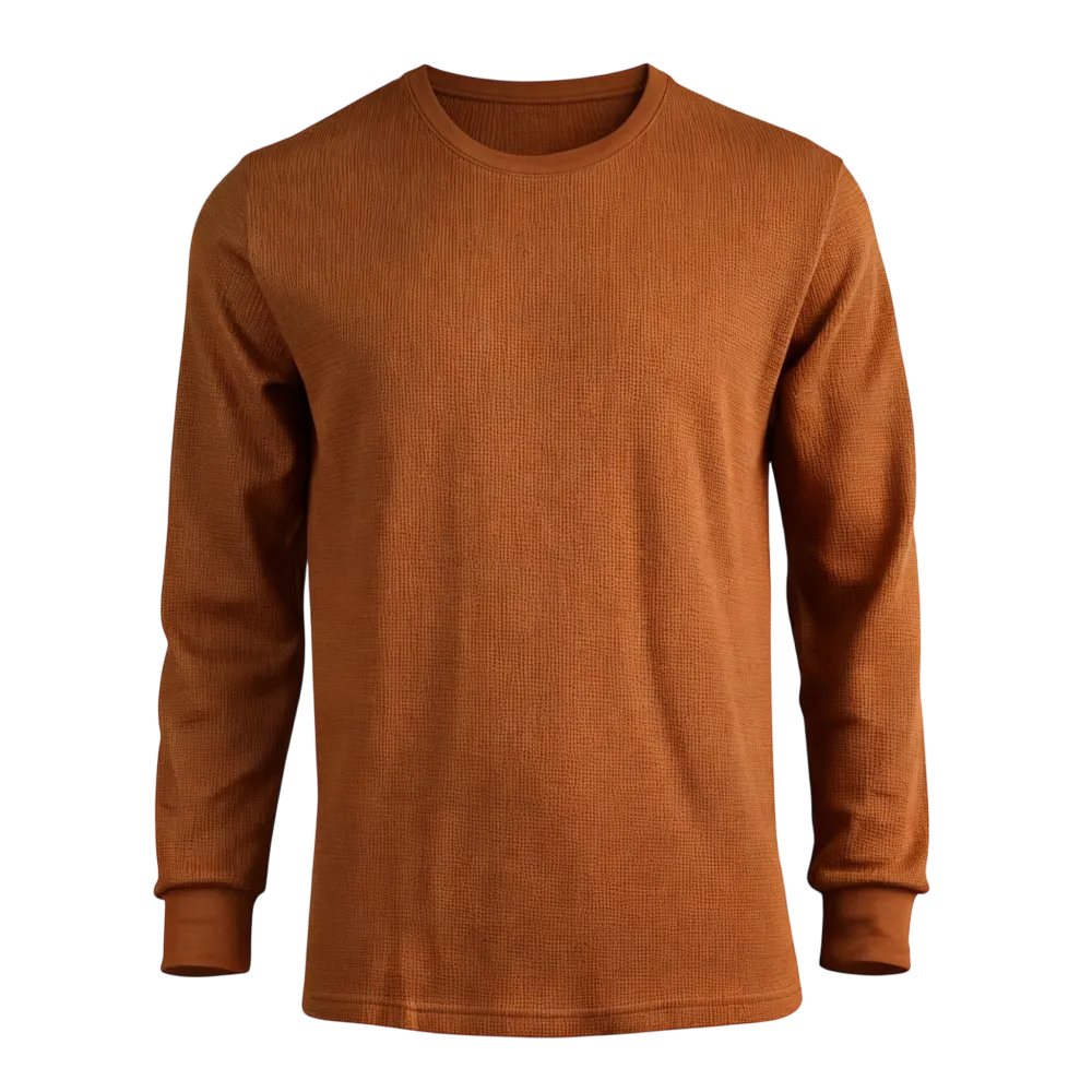 Men's Cotton Waffle-Knit Crew Neck Shirt