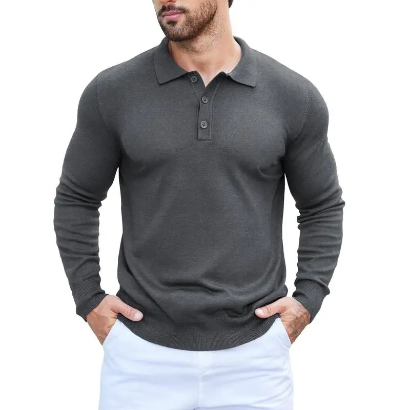 🔥Last Day Promotion🔥Men's Long Sleeve Knit Polo Shirt