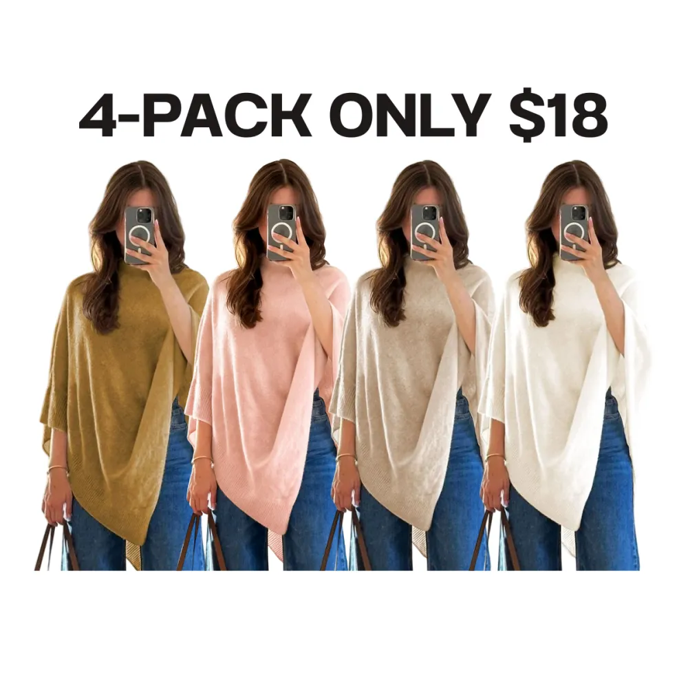 Women's Plain Loose Elegant Fashion Sweater Shawl