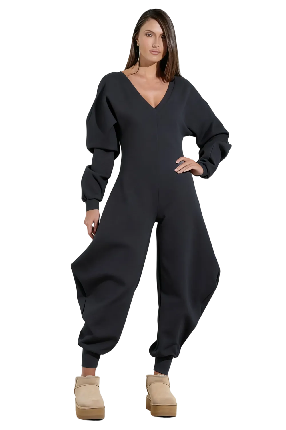 Women's Cozy Sweatshirt Jumpsuit