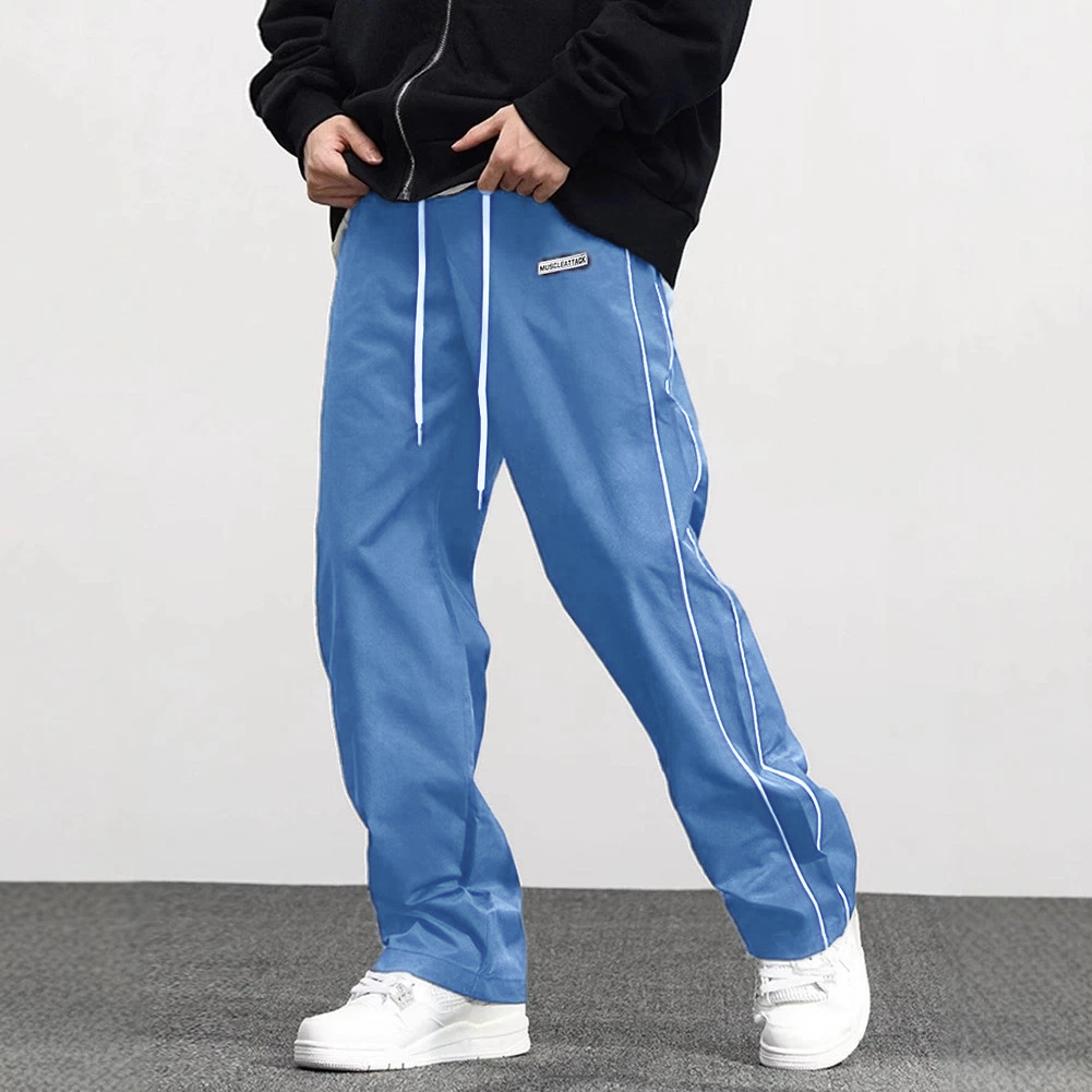 Solid Color Trousers with Drawstring for Men Suitable for Various Occasions