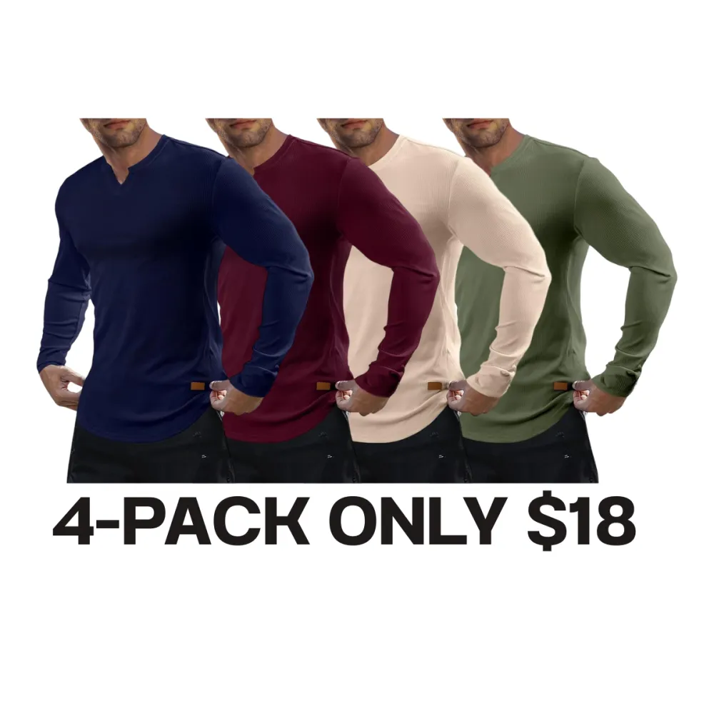 Men's V-Neck Long Sleeve Muscle Shirt