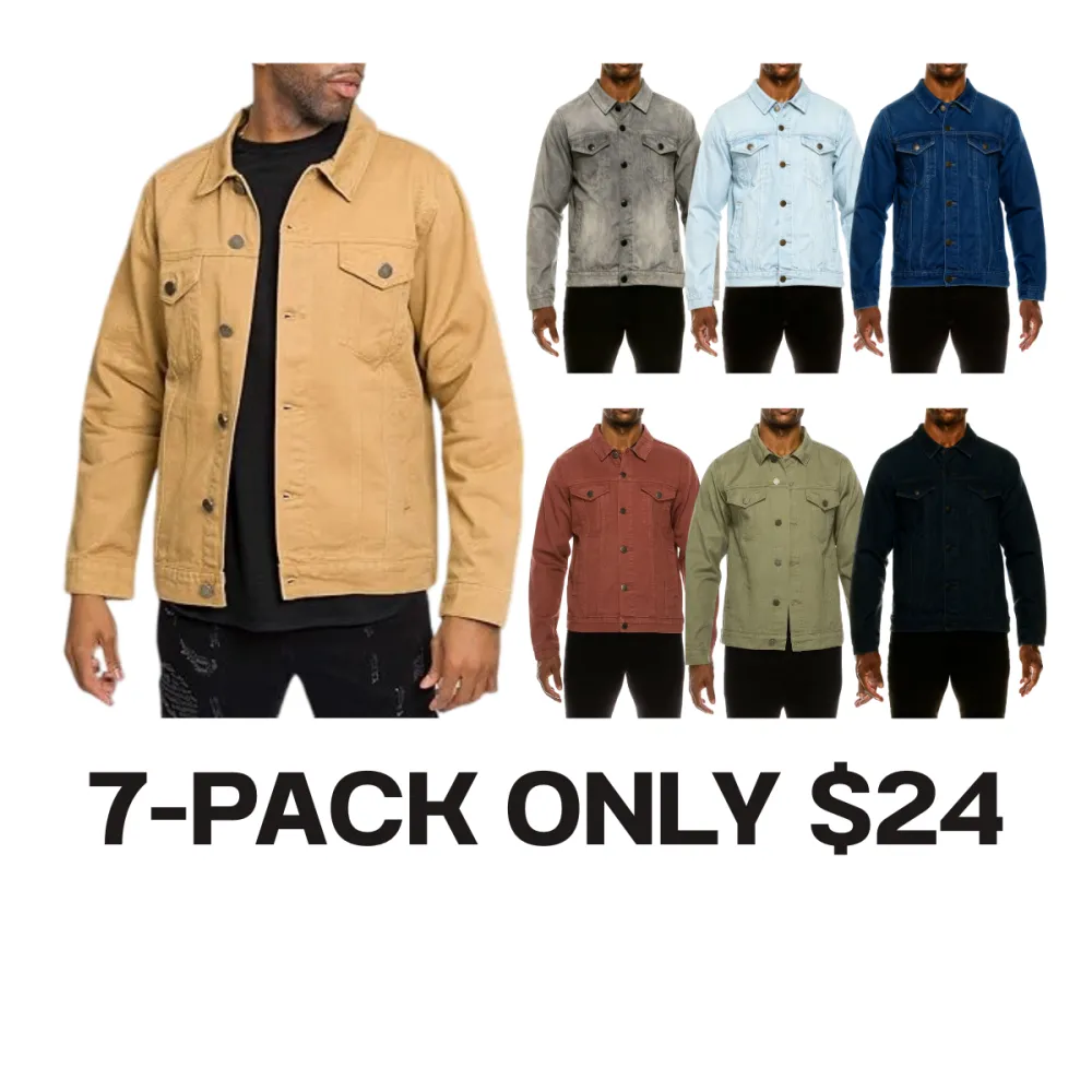 Men's Essential Colored Cotton Denim Jacket