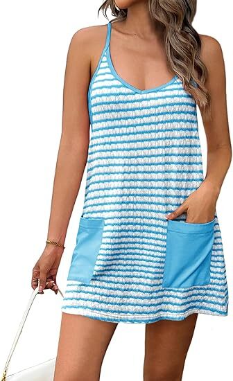 💝Last Day Promotion⚡Women's Athletic Dress Mini Romper Dress with Built in Shorts Summer Vacation Outfits
