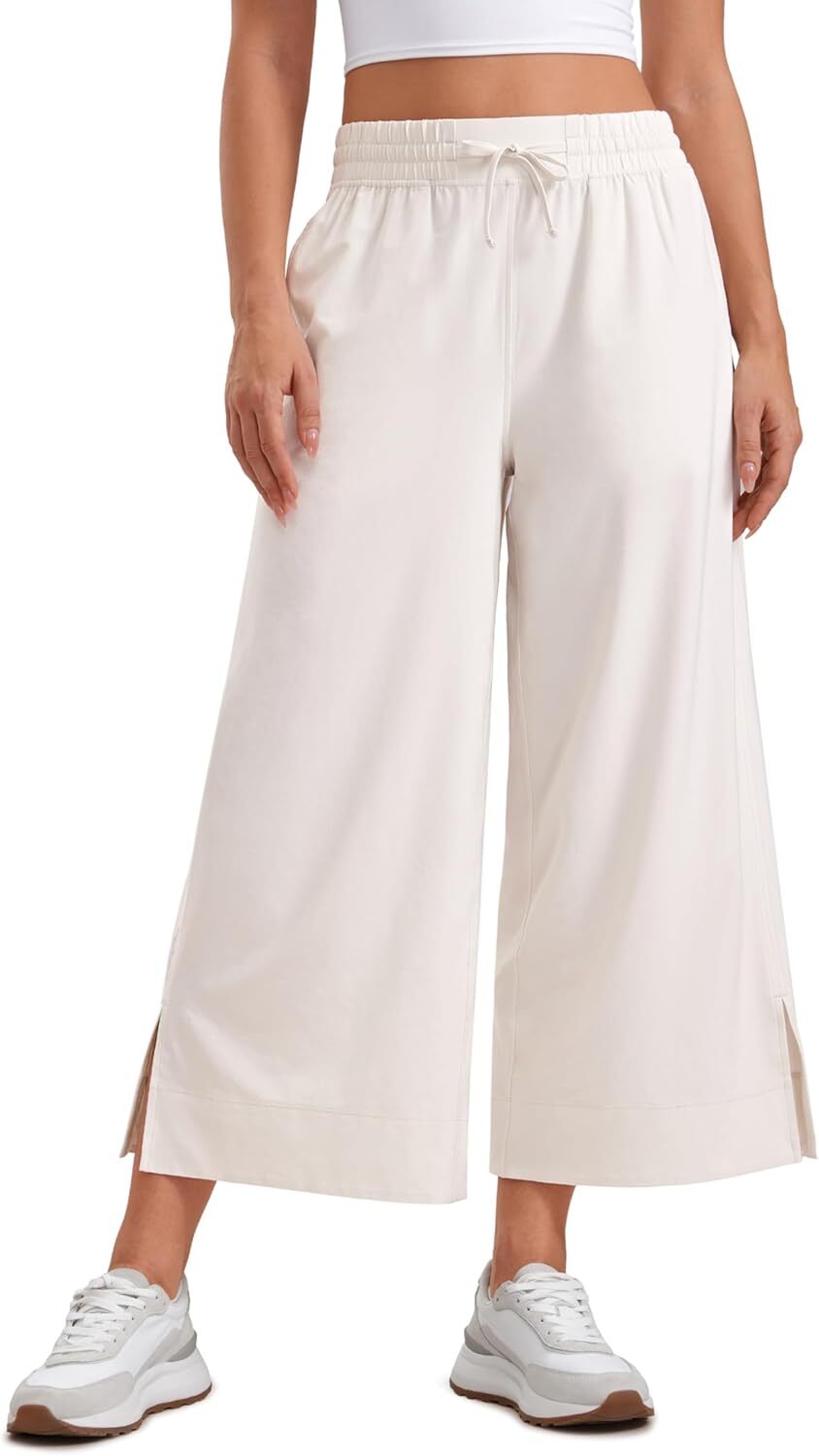 Lightweight Wide Leg Cropped Pants for Women 25